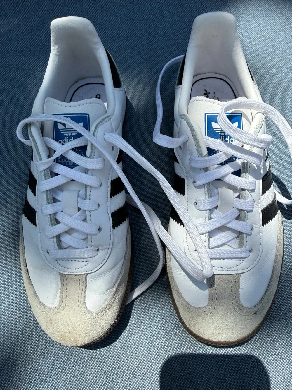 adidas Kids Samba Sneakers - White Black with Gum Sole